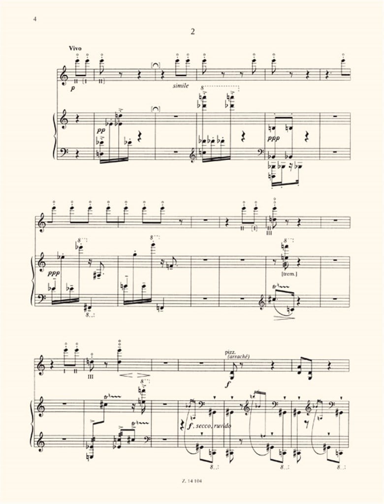 Tre pezzi op. 14e per violino e pianoforte